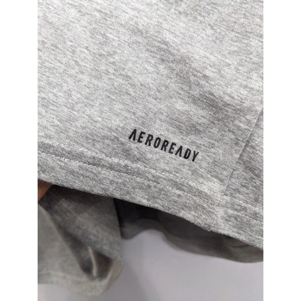 adidas Aeroready Gray Shirt Men 2XL Performance Sportswear Workout Sports Logo